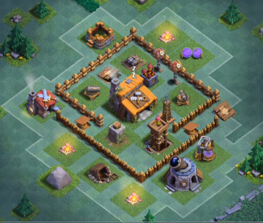 best builder hall 3 base with 2 canons and one double canon